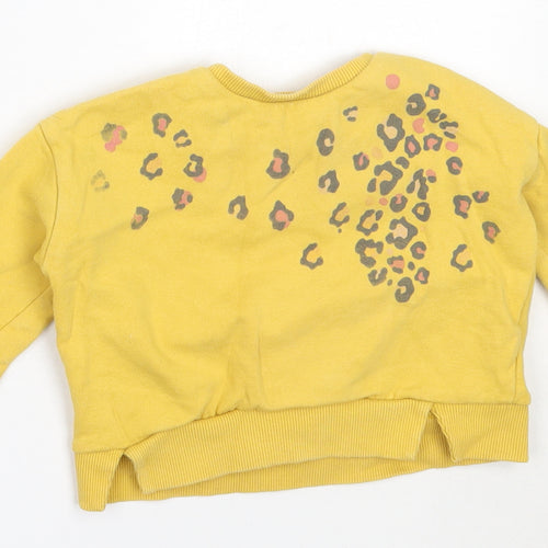 F&F Girls Yellow  Cotton Pullover Jumper Size 12-18 Months