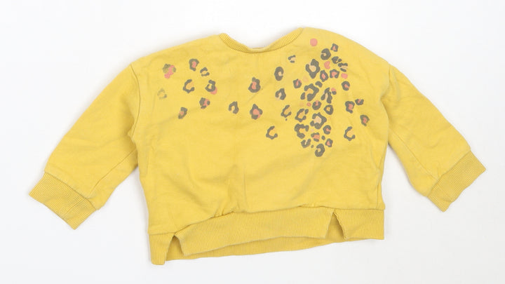 F&F Girls Yellow  Cotton Pullover Jumper Size 12-18 Months