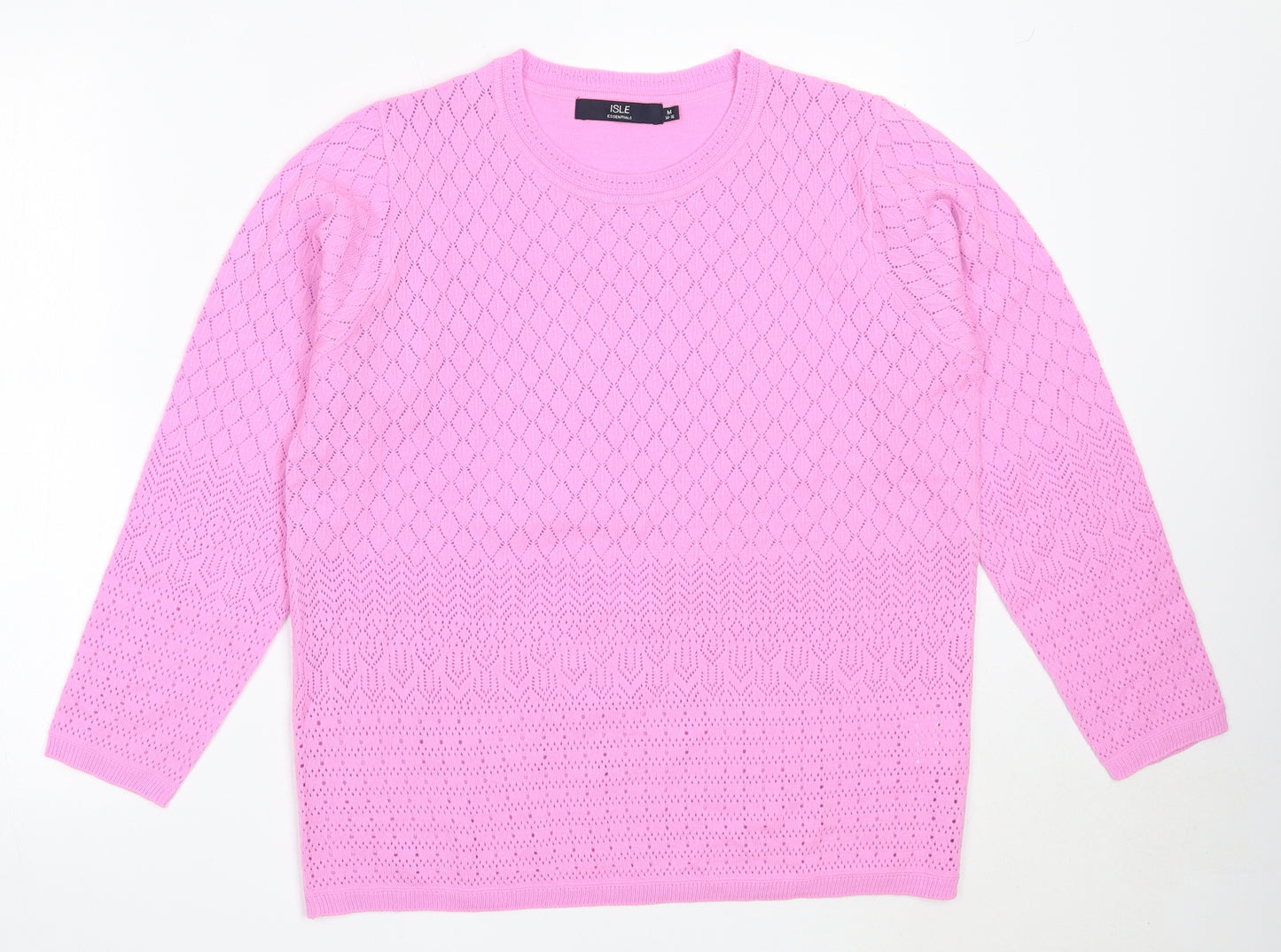 EWM Womens Purple Round Neck  Acrylic Pullover Jumper Size M