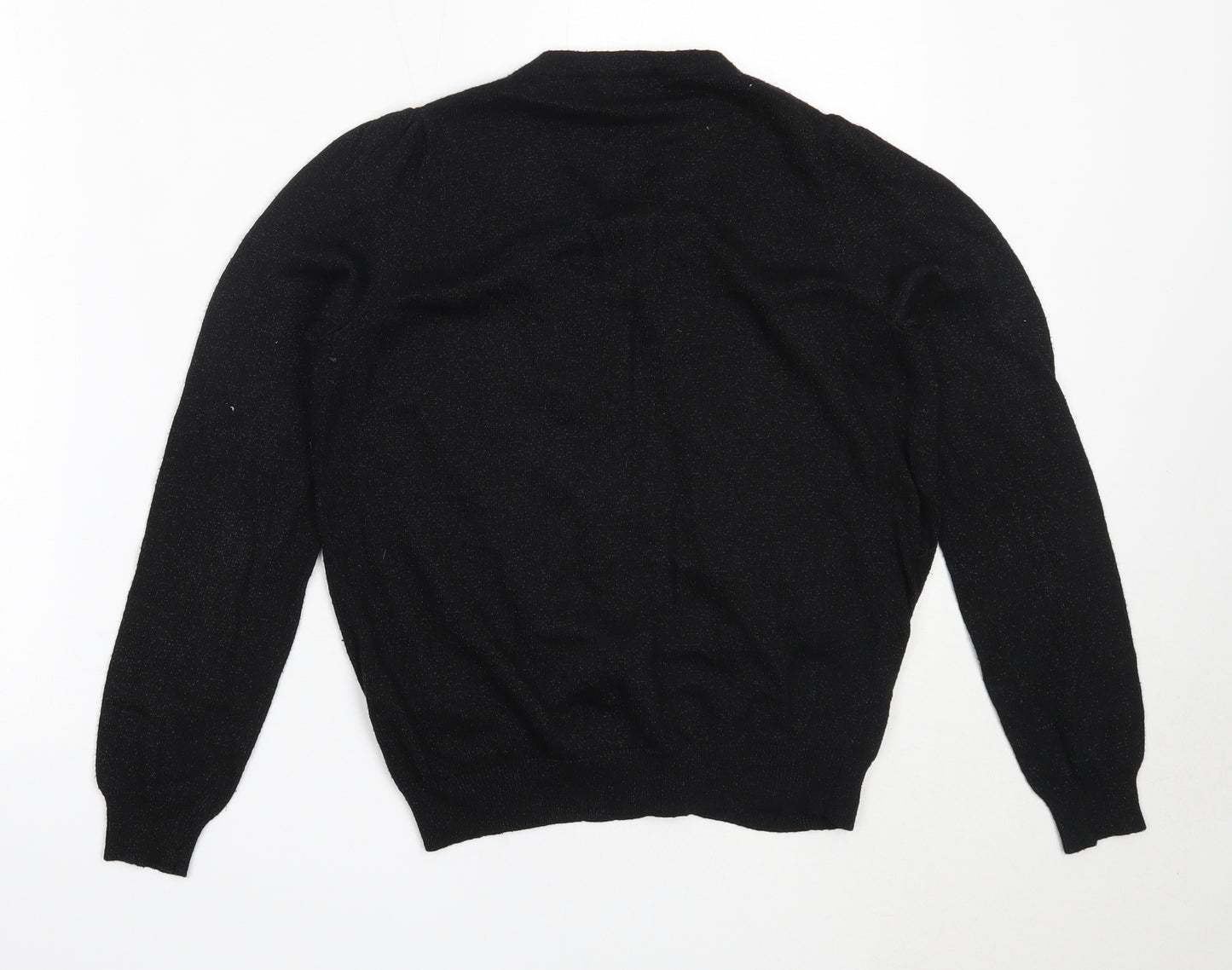 Marks and Spencer Womens Black Round Neck  Polyamide Cardigan Jumper Size 10