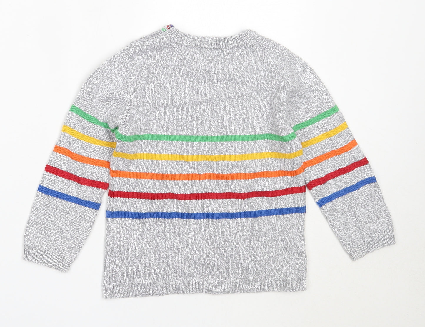 George Boys Grey Round Neck  Cotton Pullover Jumper Size 4-5 Years