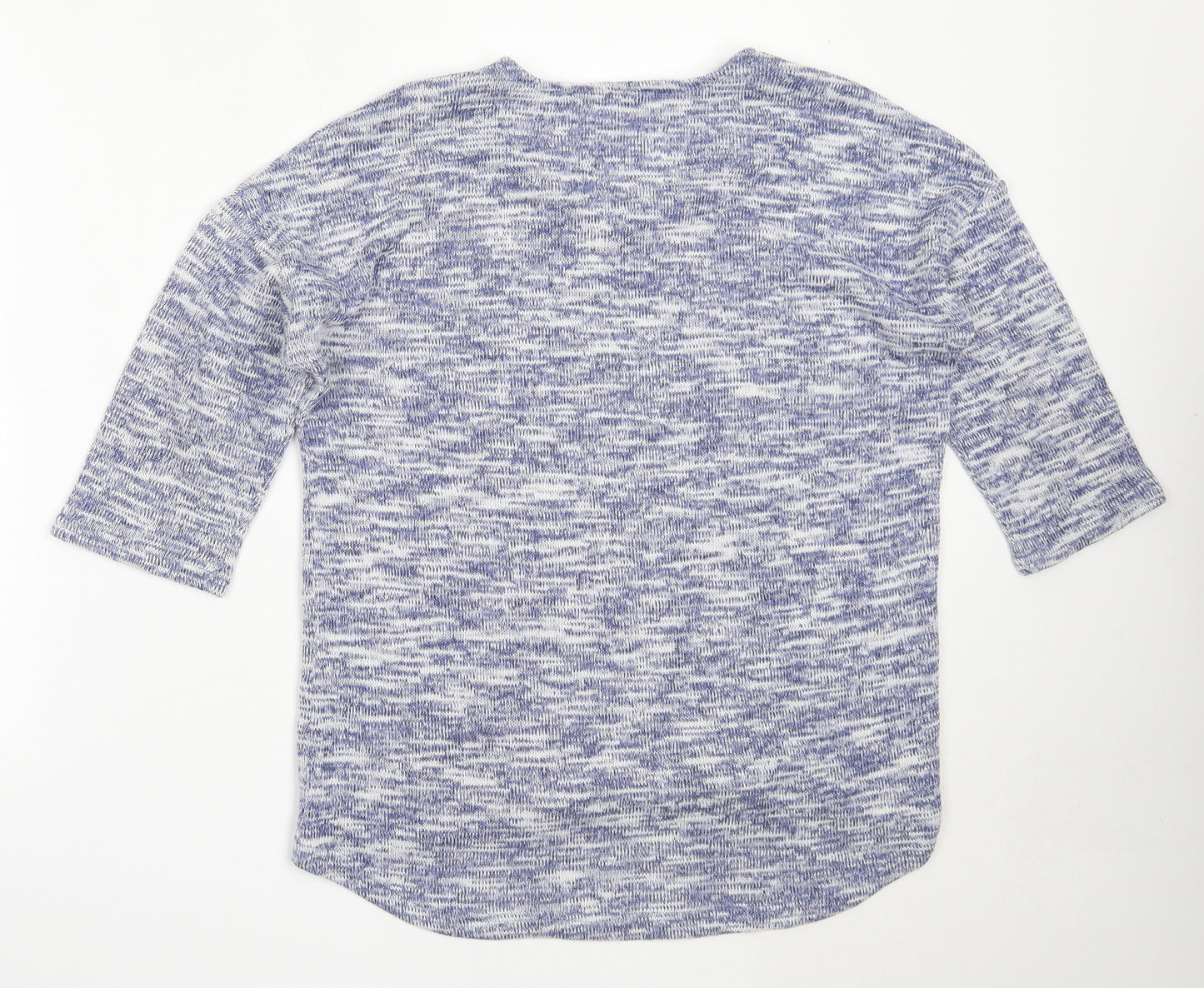 F&F Womens Blue Round Neck  Polyester Pullover Jumper Size 12