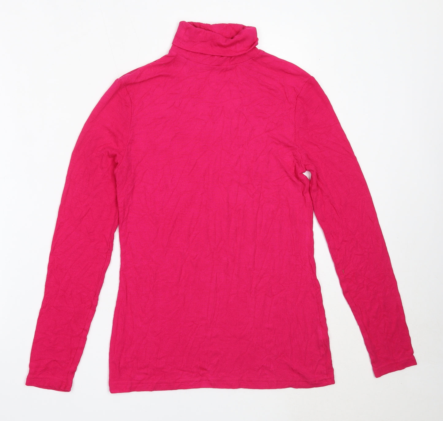 Matalan Womens Pink  Viscose Basic T-Shirt Size 14 Roll Neck