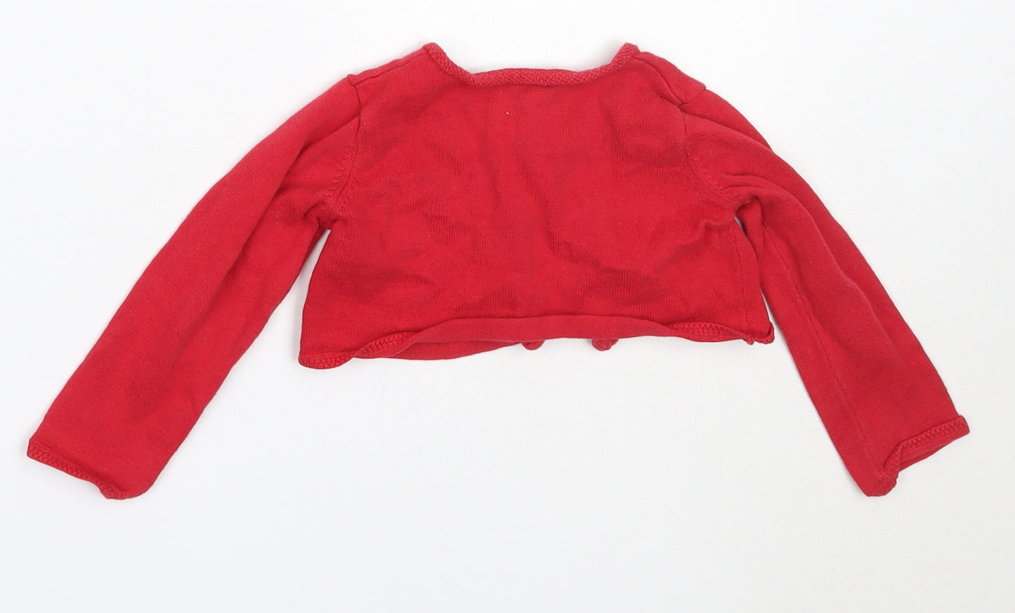 NEXT Girls Red  Cotton Cardigan Jumper Size 12-18 Months
