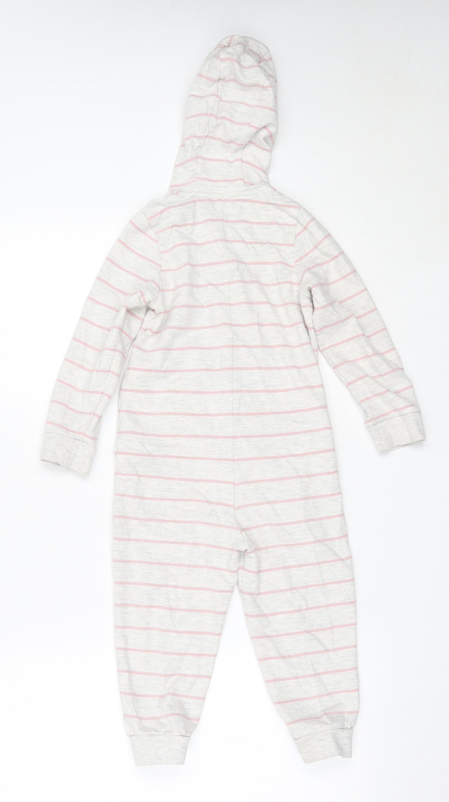 Marks and Spencer Girls Grey Striped Cotton Capri One Piece Size 3-4 Years