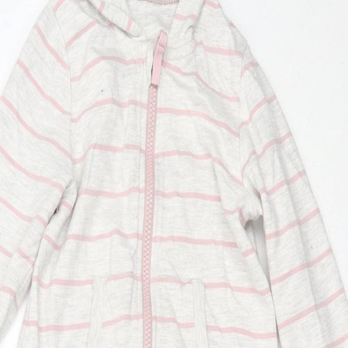 Marks and Spencer Girls Grey Striped Cotton Capri One Piece Size 3-4 Years