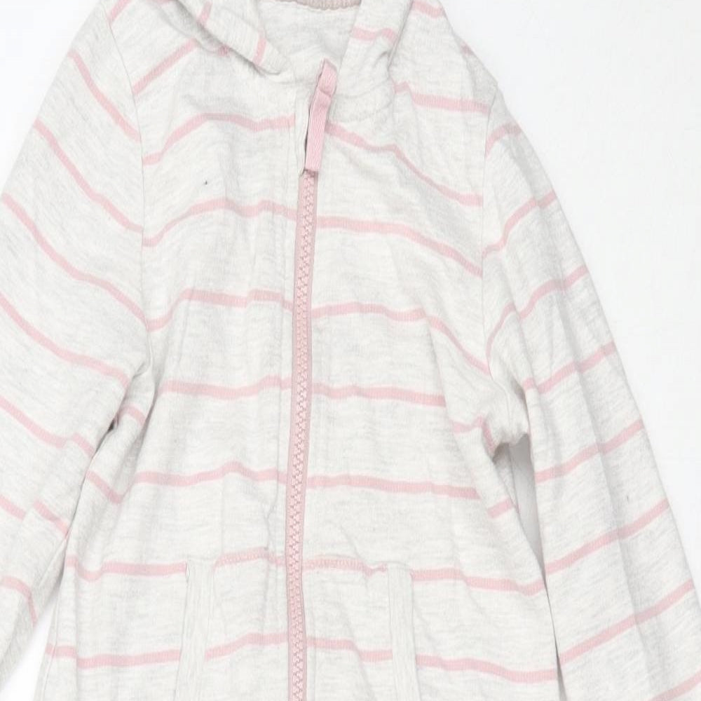 Marks and Spencer Girls Grey Striped Cotton Capri One Piece Size 3-4 Years