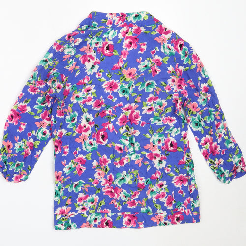 New Look Womens Blue Floral  Jacket Blazer Size 8