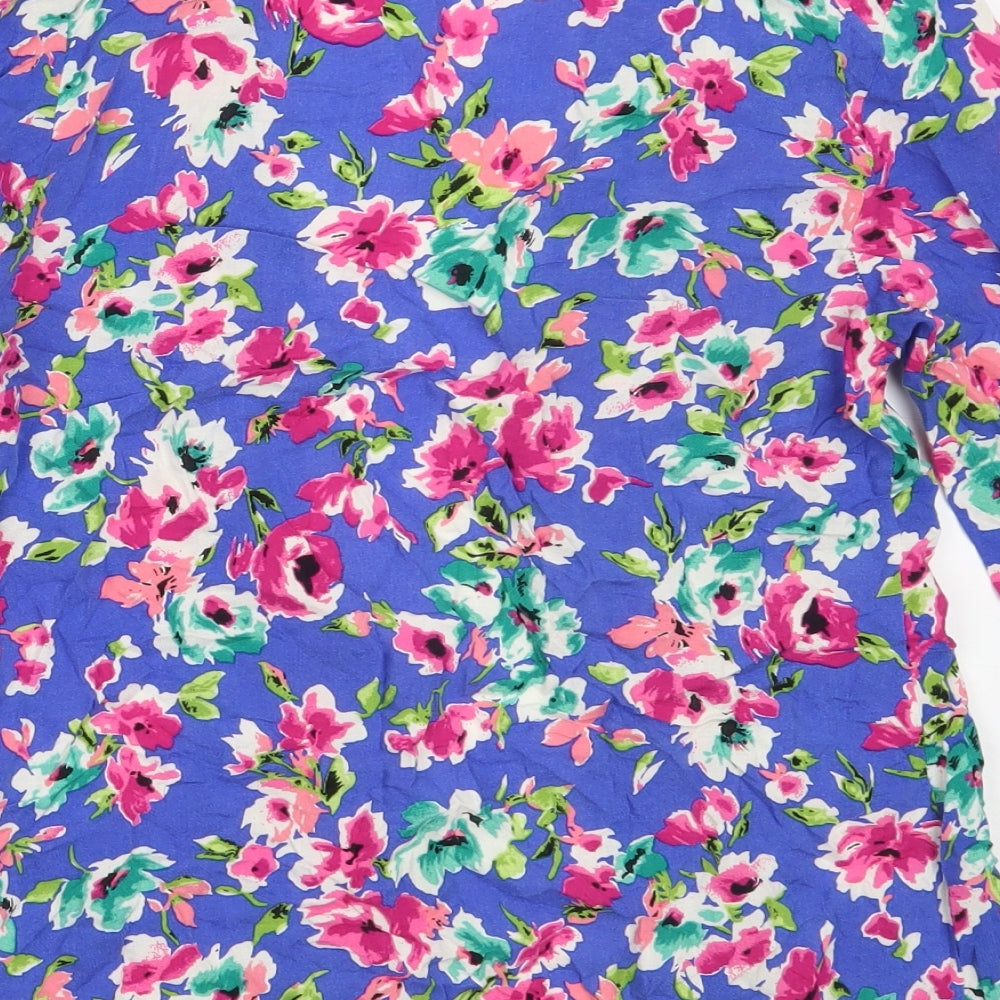 New Look Womens Blue Floral  Jacket Blazer Size 8