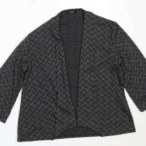 CMD Womens Grey Round Neck  Polyester Cardigan Jumper Size M