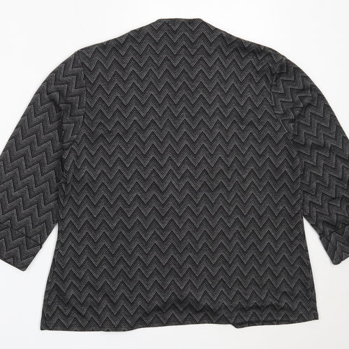 CMD Womens Grey Round Neck  Polyester Cardigan Jumper Size M