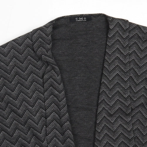 CMD Womens Grey Round Neck  Polyester Cardigan Jumper Size M