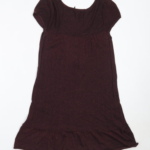 River Island Womens Purple  Viscose Fit & Flare  Size 10  Round Neck