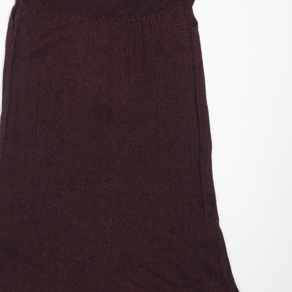 River Island Womens Purple  Viscose Fit & Flare  Size 10  Round Neck