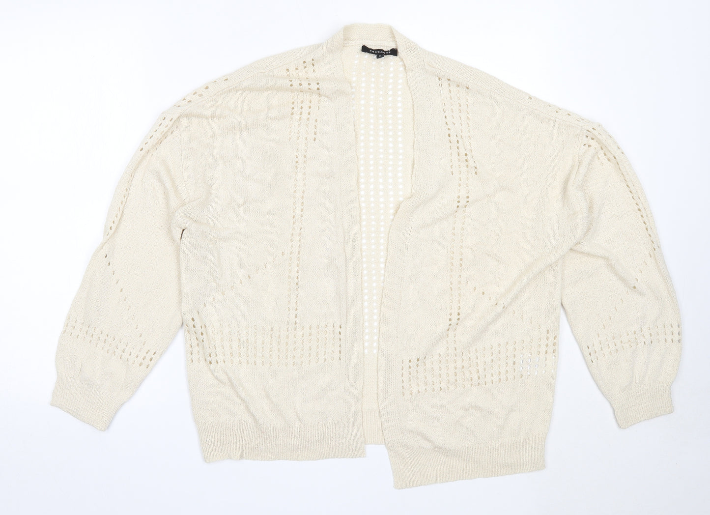 Peacocks Womens Ivory Round Neck  Acrylic Cardigan Jumper Size M
