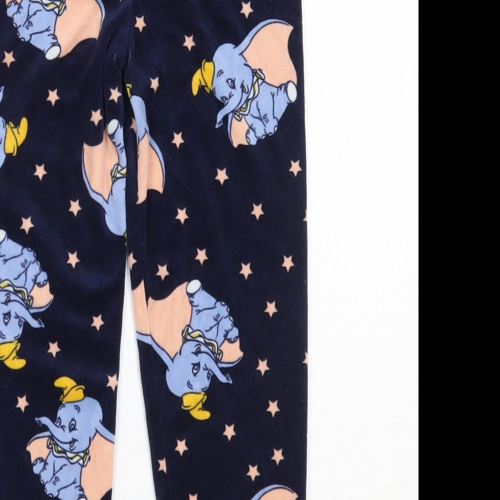Primark Girls Blue Solid Polyester Capri Pyjama Pants Size 5-6 Years   - dumbo