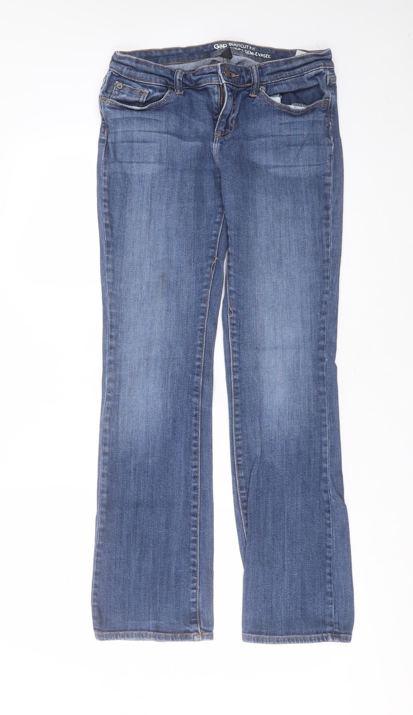 Gap Womens Blue  Cotton Bootcut Jeans Size 8 L30 in Regular Zip