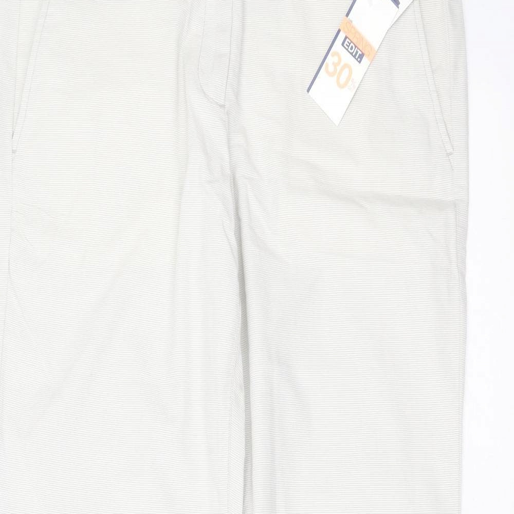 Gap Womens Beige Striped Cotton Chino Trousers Size 14 L30 in Regular