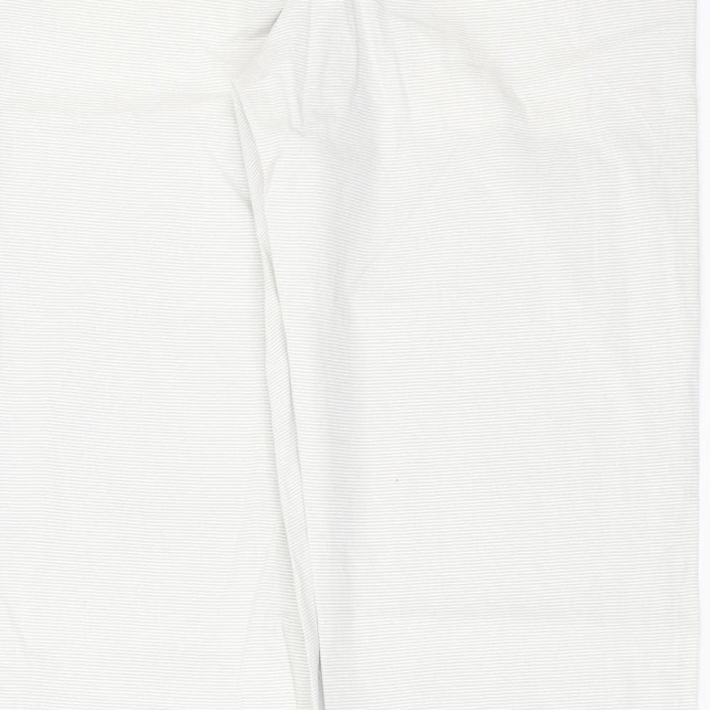 Gap Womens Beige Striped Cotton Chino Trousers Size 14 L30 in Regular