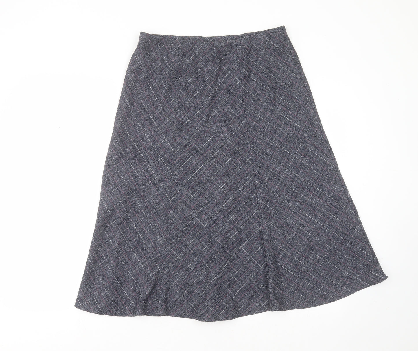 Honor Milburn Womens Blue Check Polyester A-Line Skirt Size 12