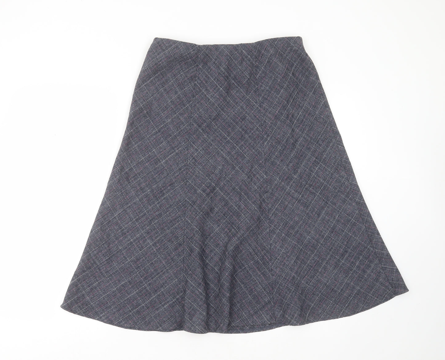 Honor Milburn Womens Blue Check Polyester A-Line Skirt Size 12
