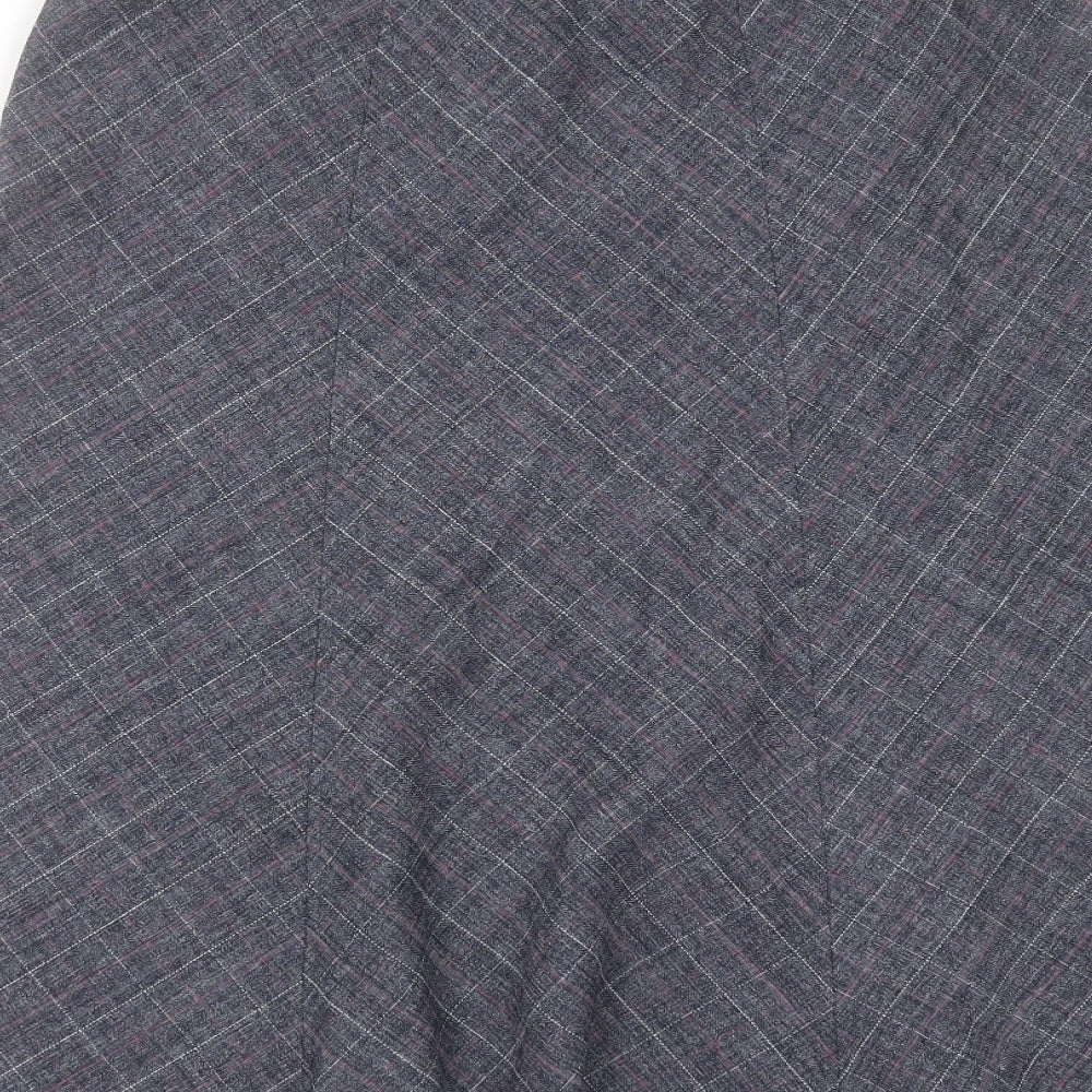 Honor Milburn Womens Blue Check Polyester A-Line Skirt Size 12