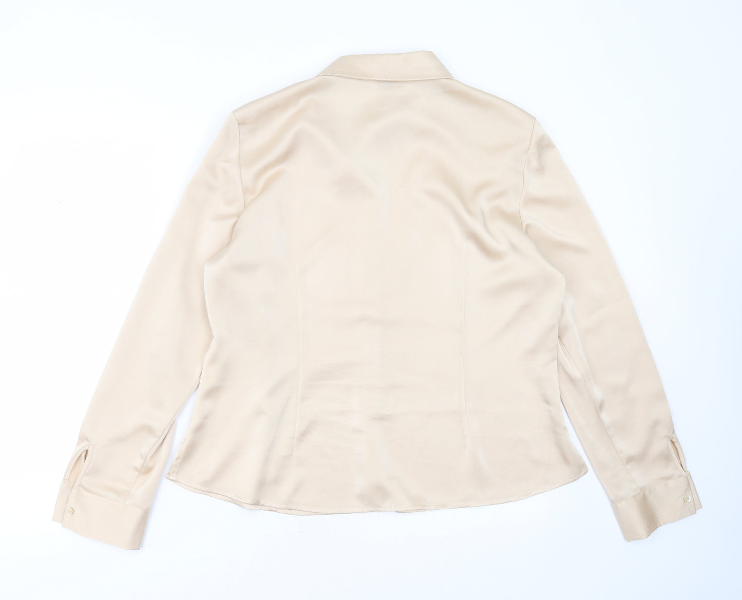 Viyella Womens Beige  Polyester Basic Blouse Size 16 Collared