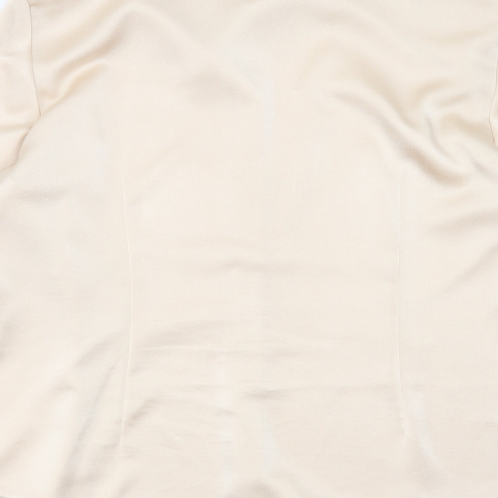 Viyella Womens Beige  Polyester Basic Blouse Size 16 Collared