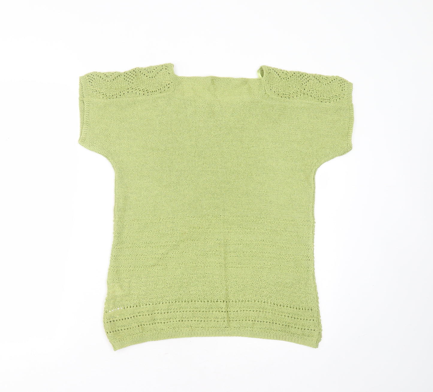 Marks and Spencer Womens Green Square Neck  Acrylic Pullover Jumper Size 12
