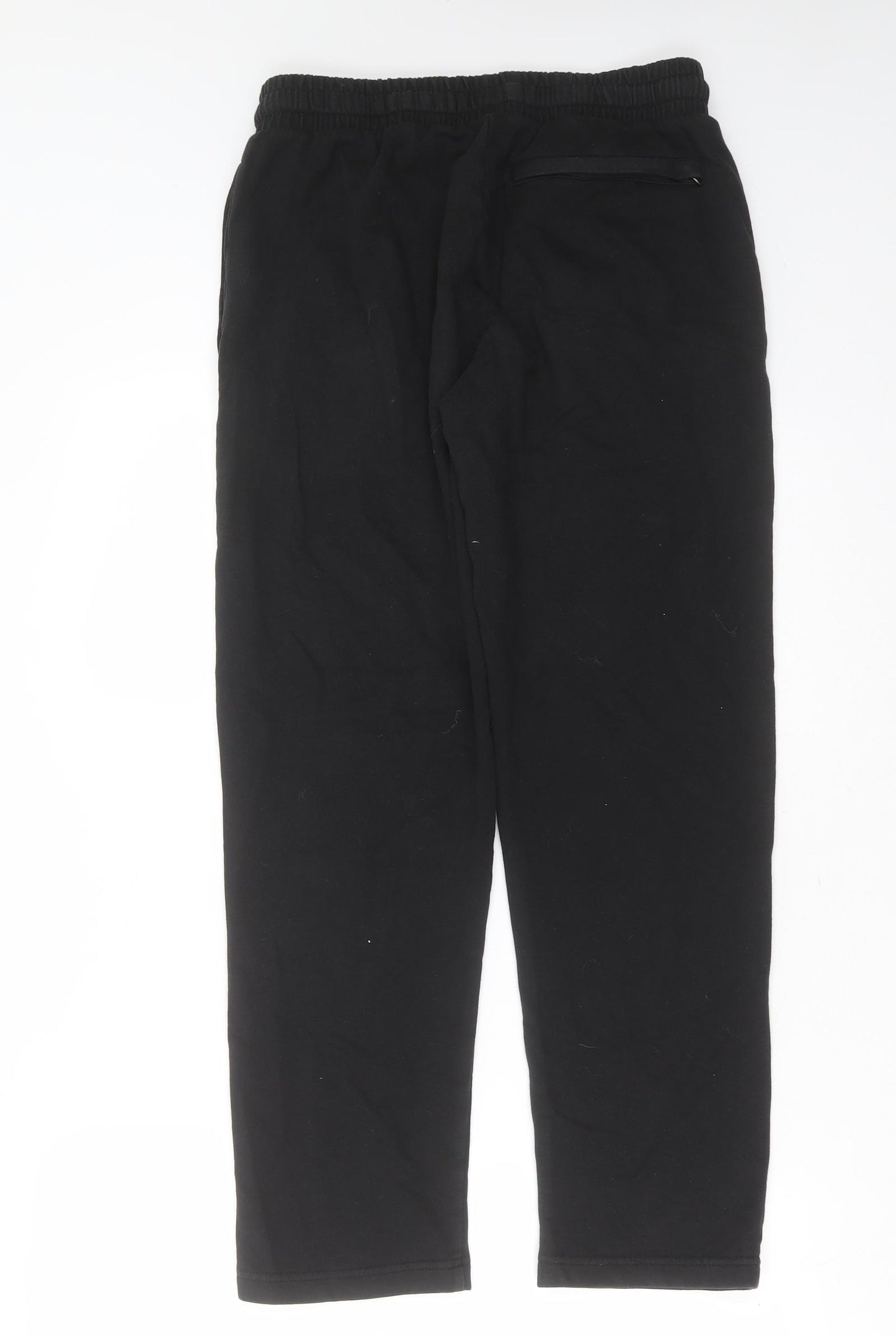 Marks and Spencer Mens Black  Cotton Jogger Trousers Size M L28 in Regular Drawstring - short Leg
