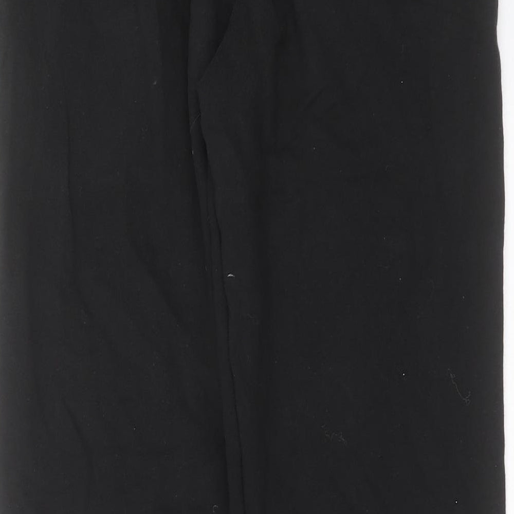 Marks and Spencer Mens Black  Cotton Jogger Trousers Size M L28 in Regular Drawstring - short Leg