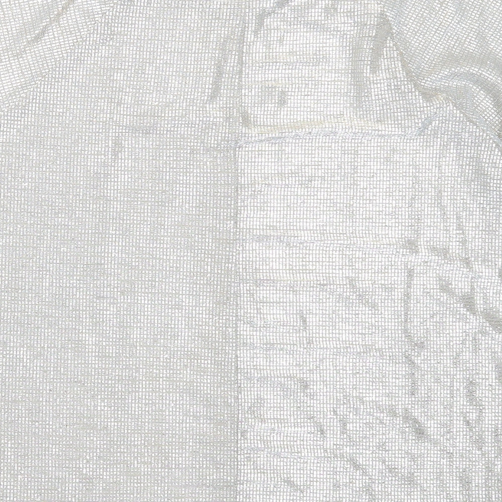 Primark Womens Silver Check Polyester Basic Blouse Size 16 Round Neck
