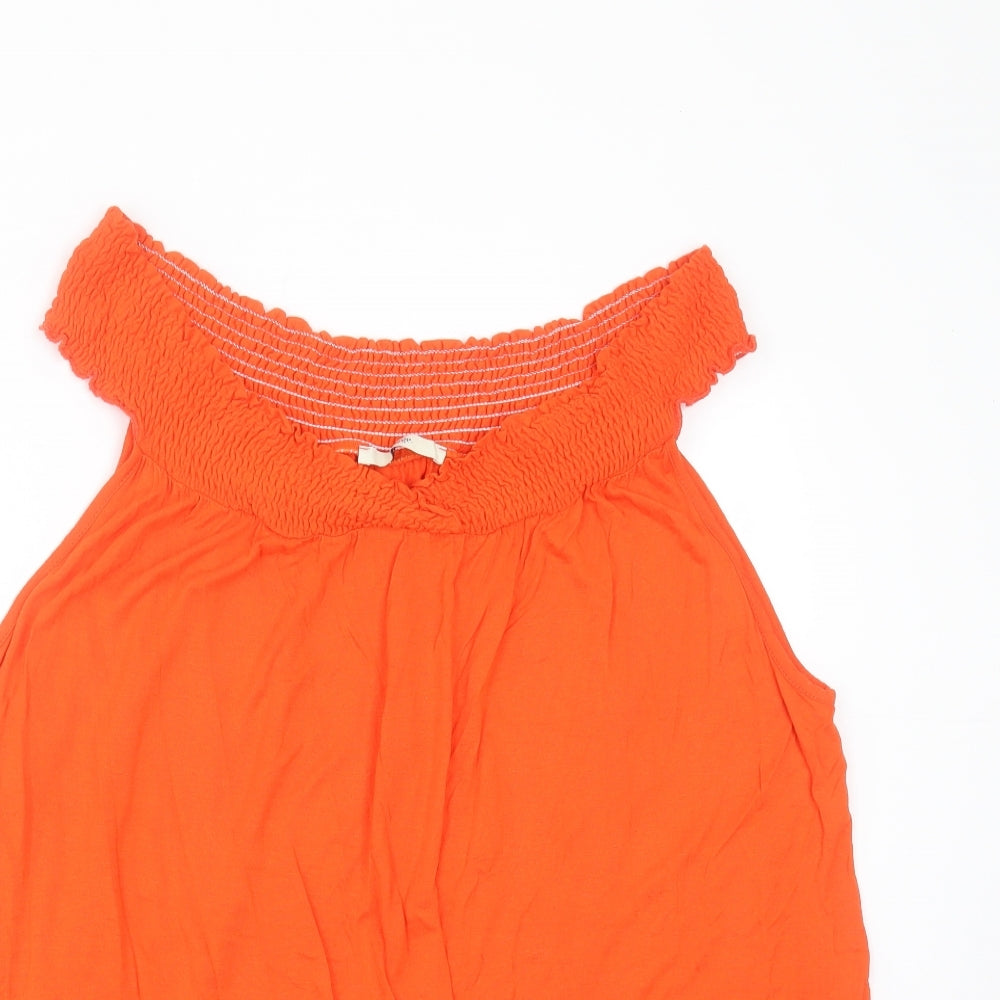 George Womens Orange  Viscose Basic T-Shirt Size 22 V-Neck