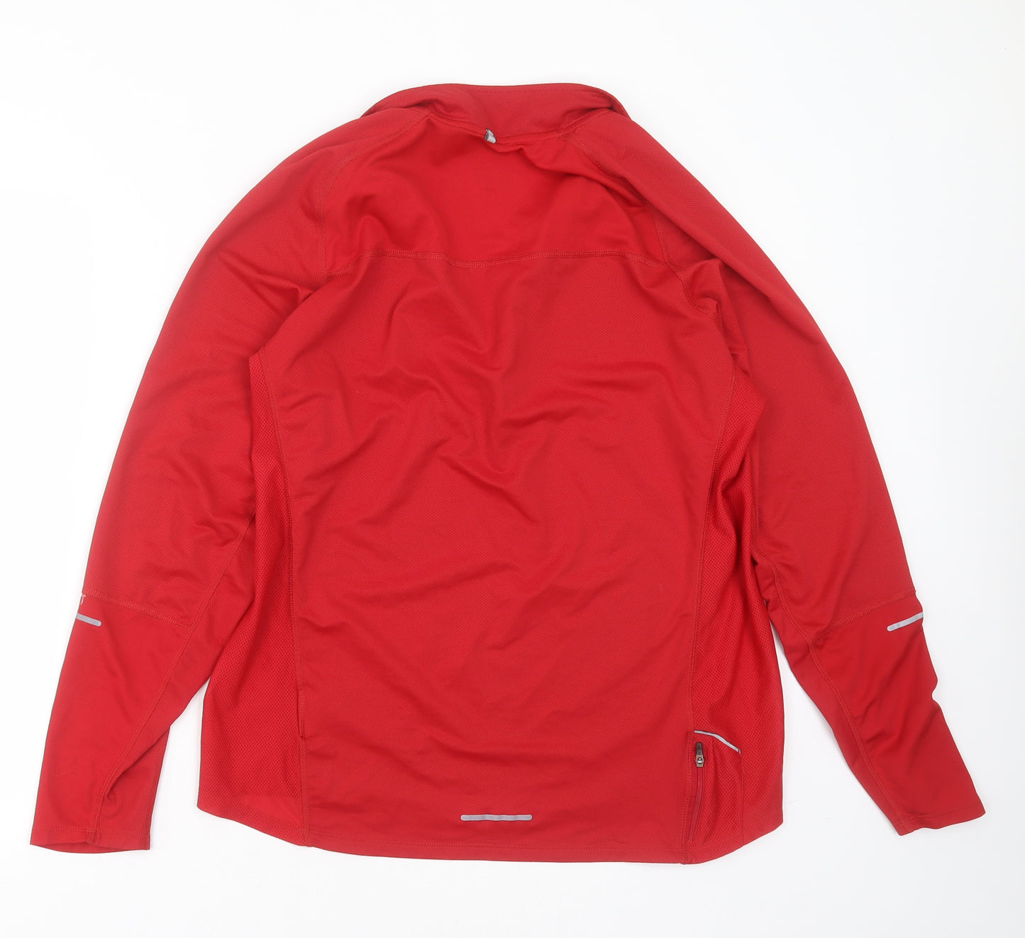 Dri Fit Mens Red  Polyester Pullover Casual Size L Round Neck