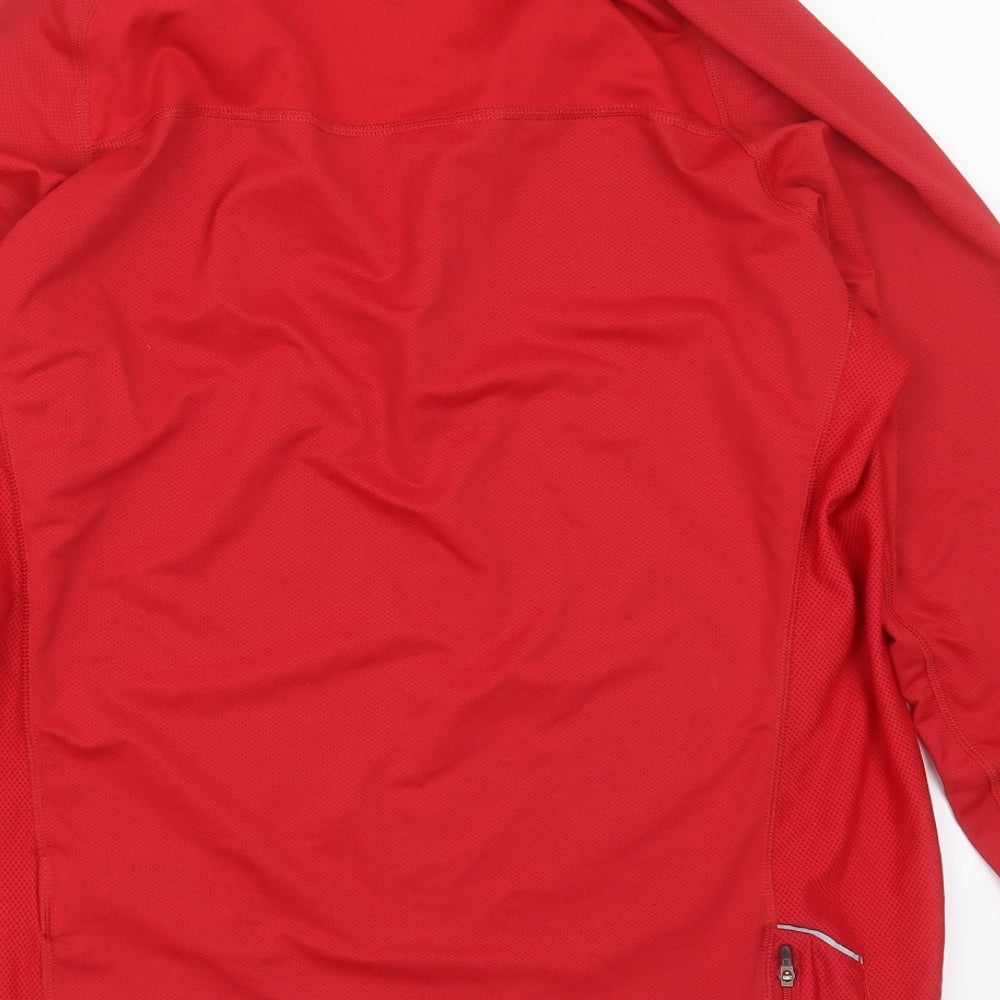 Dri Fit Mens Red  Polyester Pullover Casual Size L Round Neck