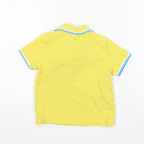 Mini Club Boys Yellow  Cotton Basic Polo Size 12-18 Months Collared