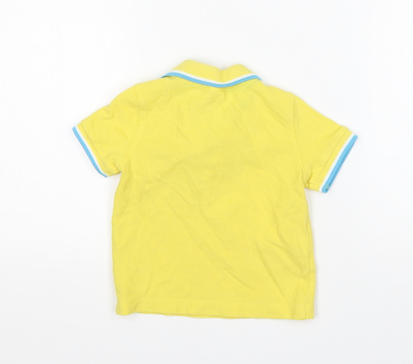 Mini Club Boys Yellow  Cotton Basic Polo Size 12-18 Months Collared