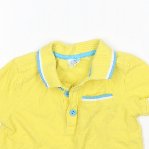 Mini Club Boys Yellow  Cotton Basic Polo Size 12-18 Months Collared