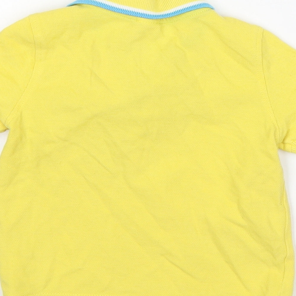 Mini Club Boys Yellow  Cotton Basic Polo Size 12-18 Months Collared