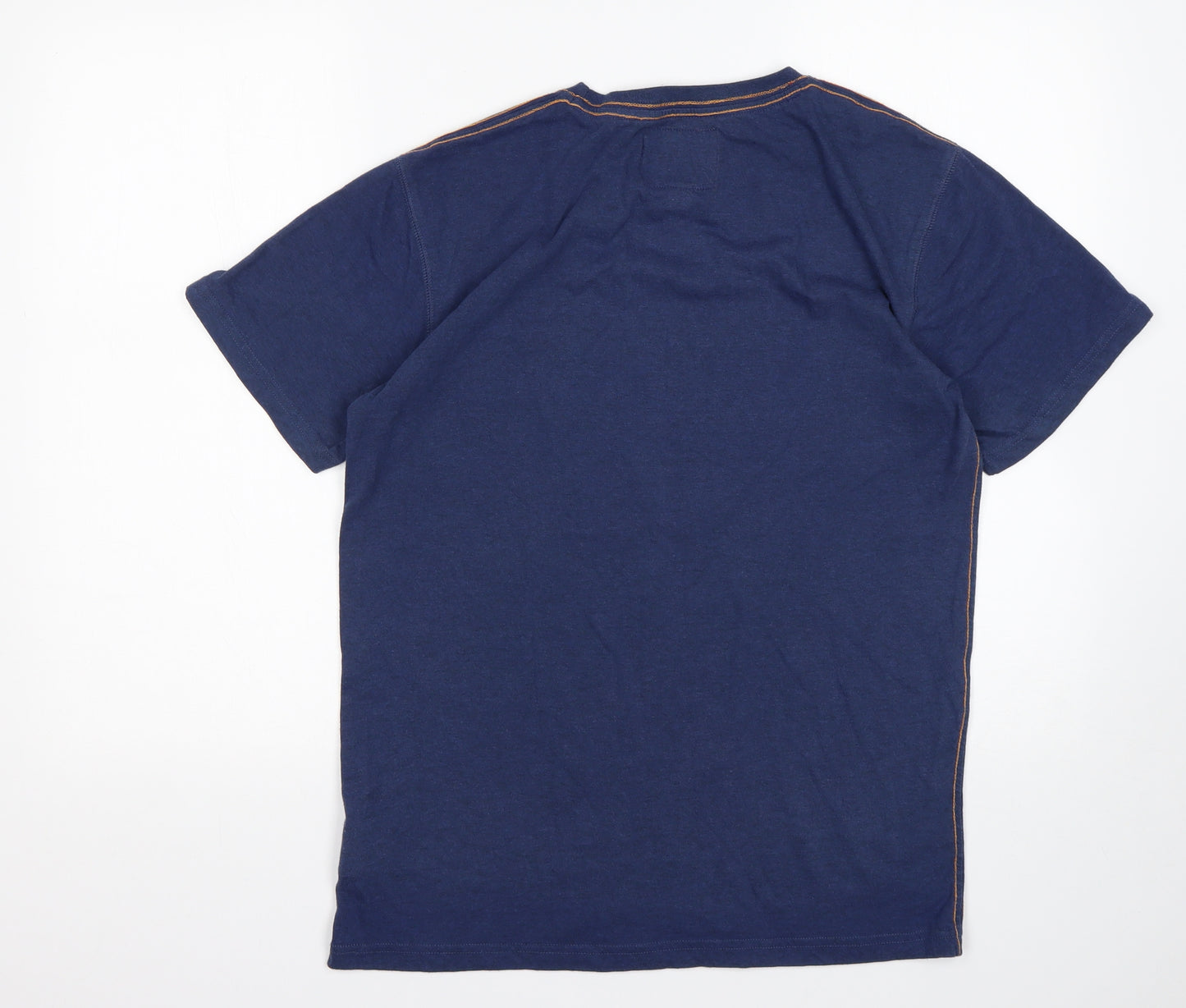 Joe Browns Mens Blue  Cotton  T-Shirt Size S Round Neck