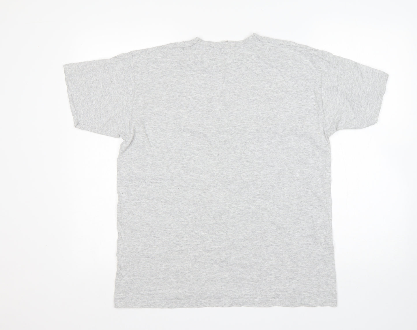 Fruit of the Loom Mens Grey  Cotton  T-Shirt Size M Round Neck  - Made In wales 1995