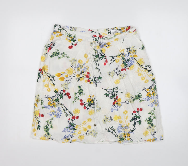 bpc  Womens Multicoloured Floral Viscose A-Line Skirt Size 14