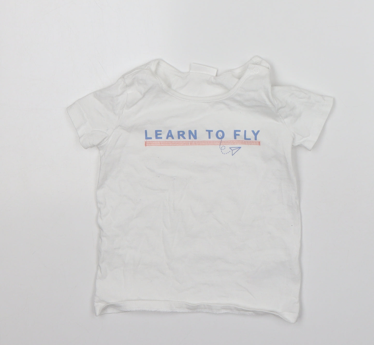 NEXT Baby White  Cotton Basic T-Shirt Size 12-18 Months Round Neck
