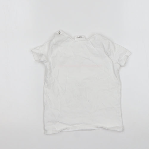 NEXT Baby White  Cotton Basic T-Shirt Size 12-18 Months Round Neck