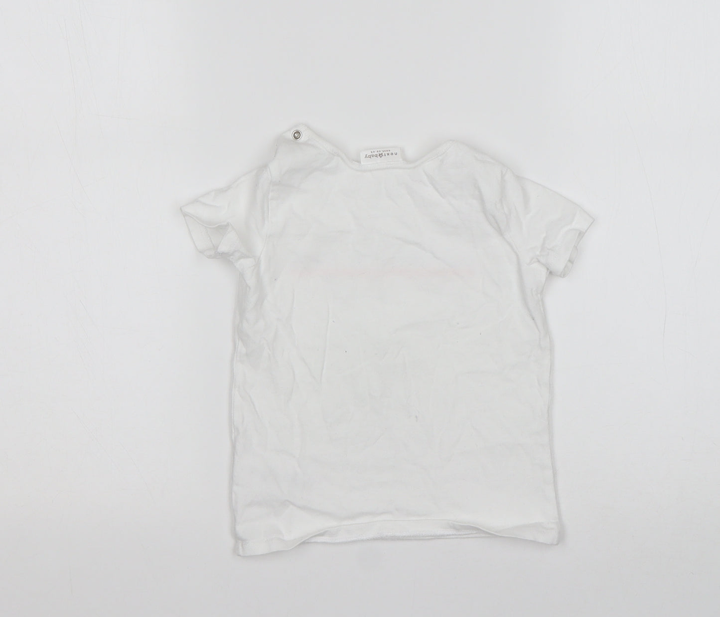 NEXT Baby White  Cotton Basic T-Shirt Size 12-18 Months Round Neck