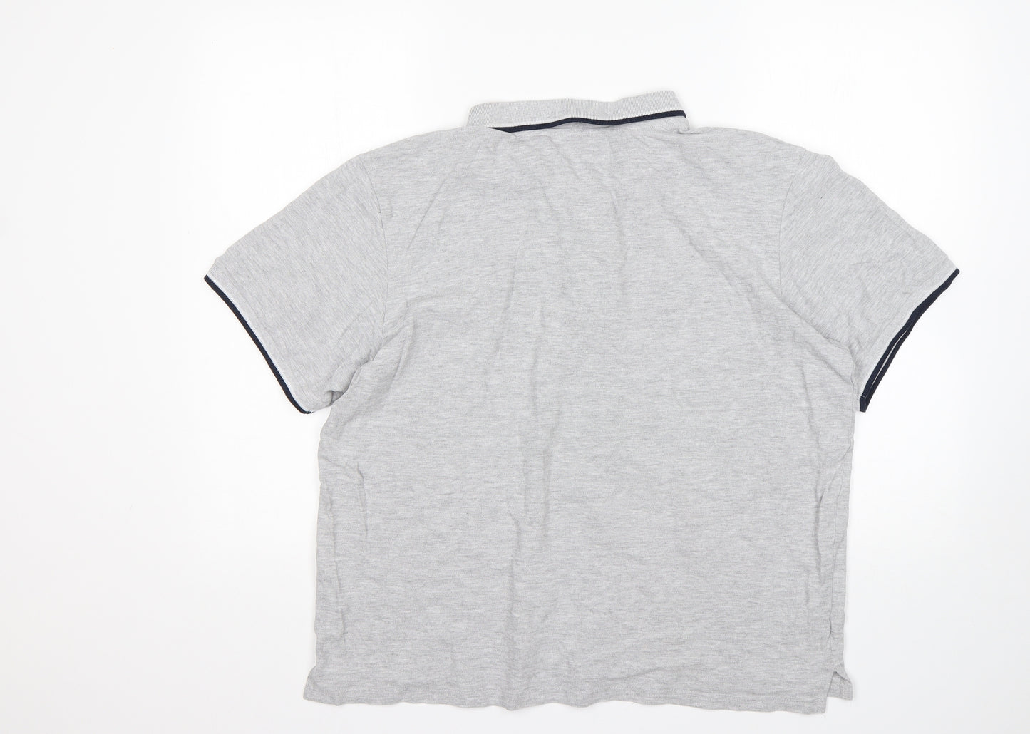 STH Shore Mens Grey  Cotton  Polo Size L Collared