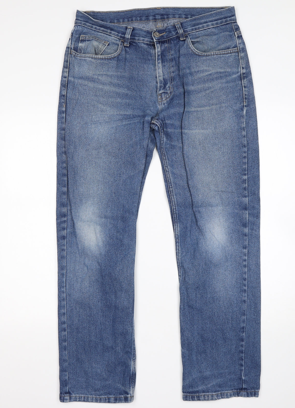 George Womens Blue  Cotton Straight Jeans Size 34 L32 in Regular