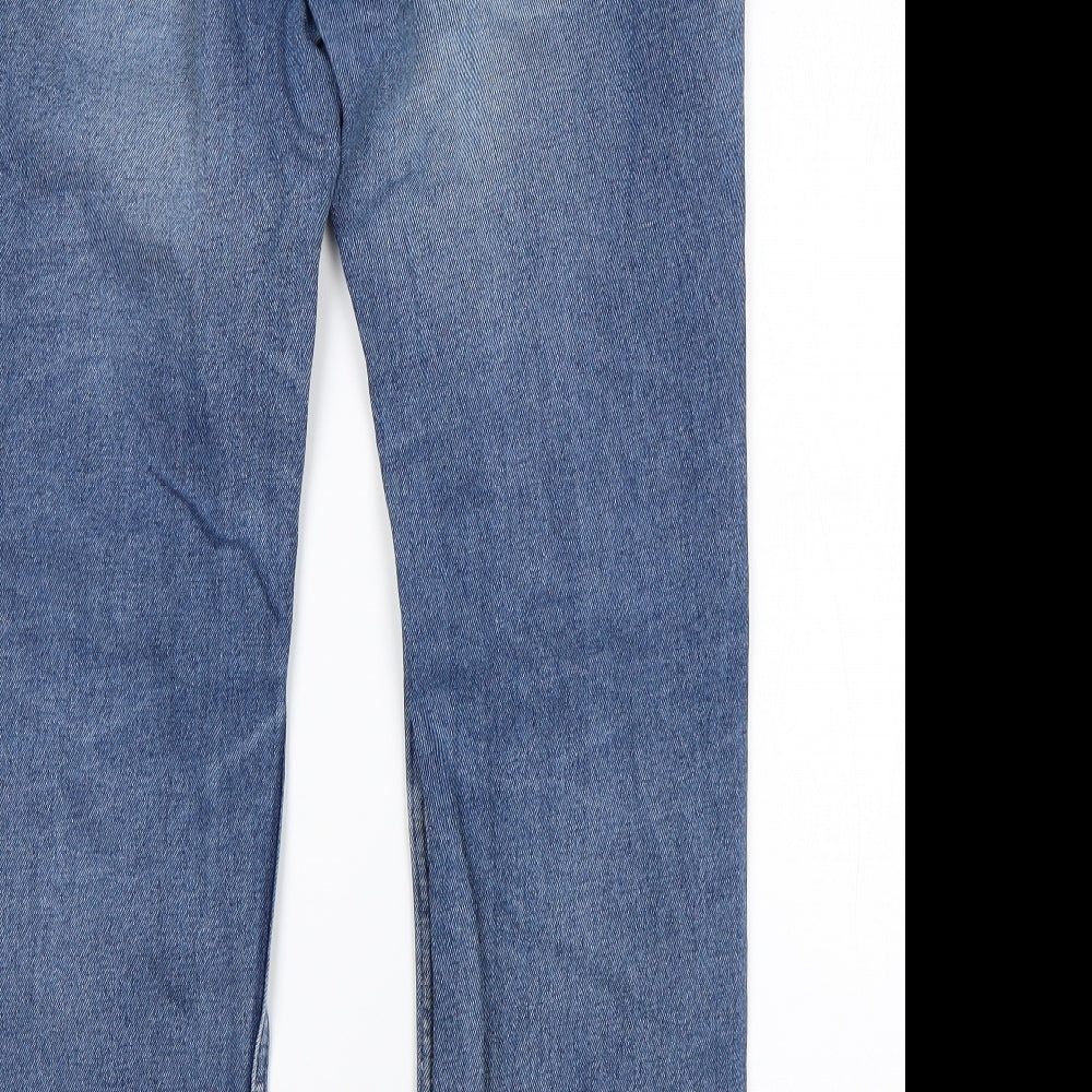 George Womens Blue  Cotton Straight Jeans Size 34 L32 in Regular