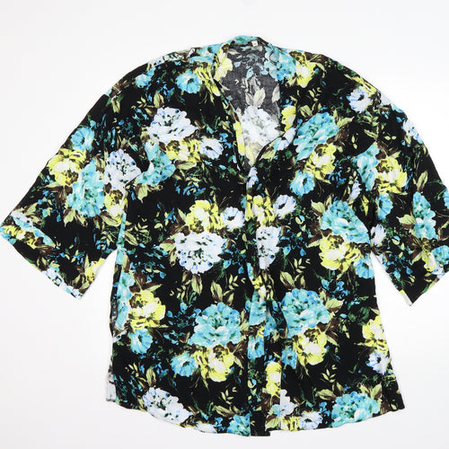 Papaya Womens Multicoloured Floral Viscose Wrap Blouse Size 16 V-Neck