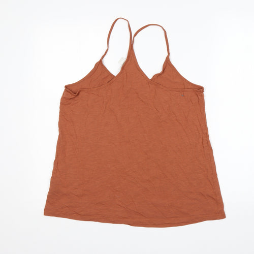 H&M Womens Brown  Cotton Basic Tank Size L Round Neck